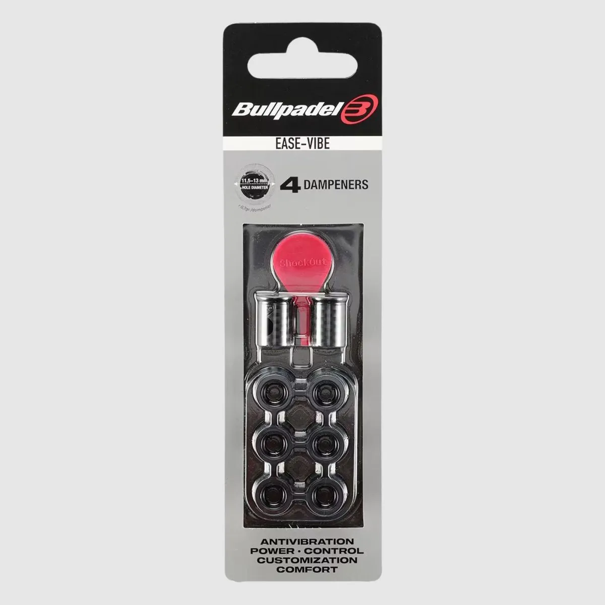 Amortisseur Ease Vibe Bullpadel Noir, pour Raquette Padel, Anti-Vibrations, Adulte